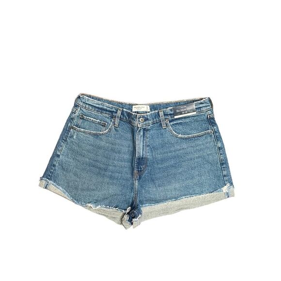 Abercrombie & Fitch Five Pocket Cut Off Mom High Rise Short Size 16 - Picture 1 of 8